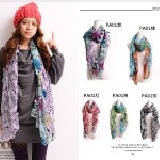 韓款巴黎紗圍巾‧多款圖案可選 韓款多色多款圖案巴黎紗圍巾‧14款