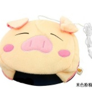 USB保暖滑鼠墊-米色豬