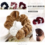 絲滑天鵝絨帶鑽髮束