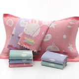 三層紗純棉枕頭巾 (一對2入)