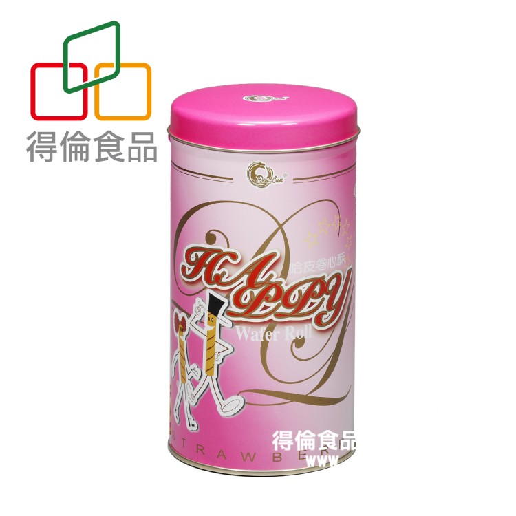 【得倫食品】哈皮捲心酥-草莓口味