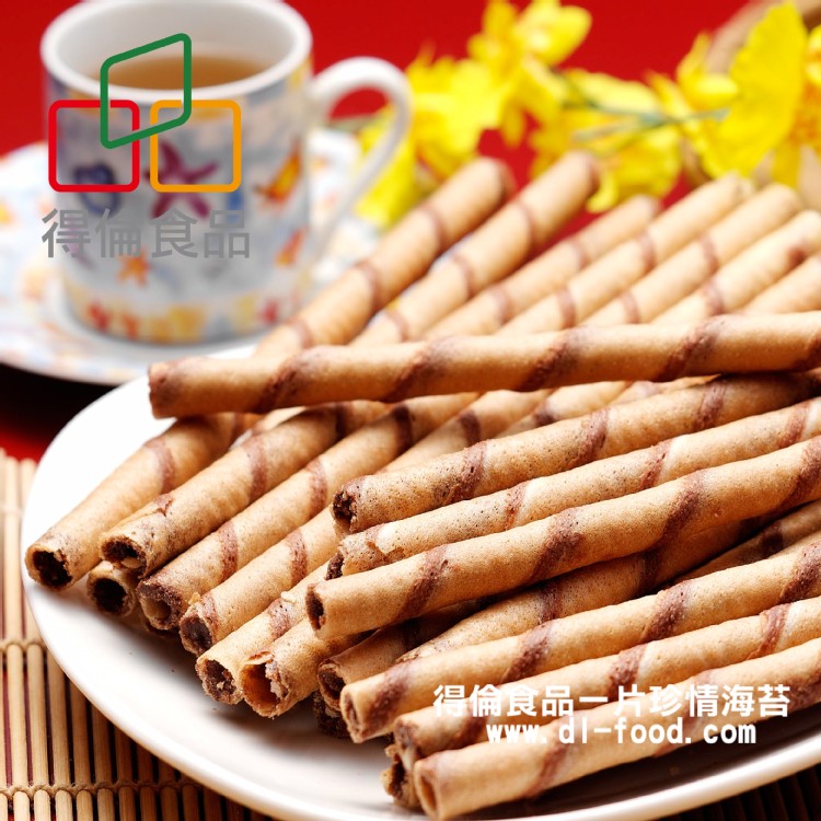 【得倫食品】哈皮捲心酥-巧克力口味