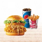 花生熔岩咔啦雞腿堡餐