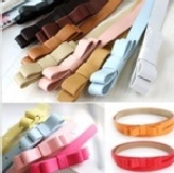 ㄚ妮 糖果色雙層蝴蝶結細腰帶~多色選~