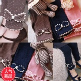 貝 百搭點點蝴蝶結打底褲