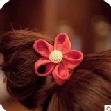 韓版拉鏈花朵發卡發圈