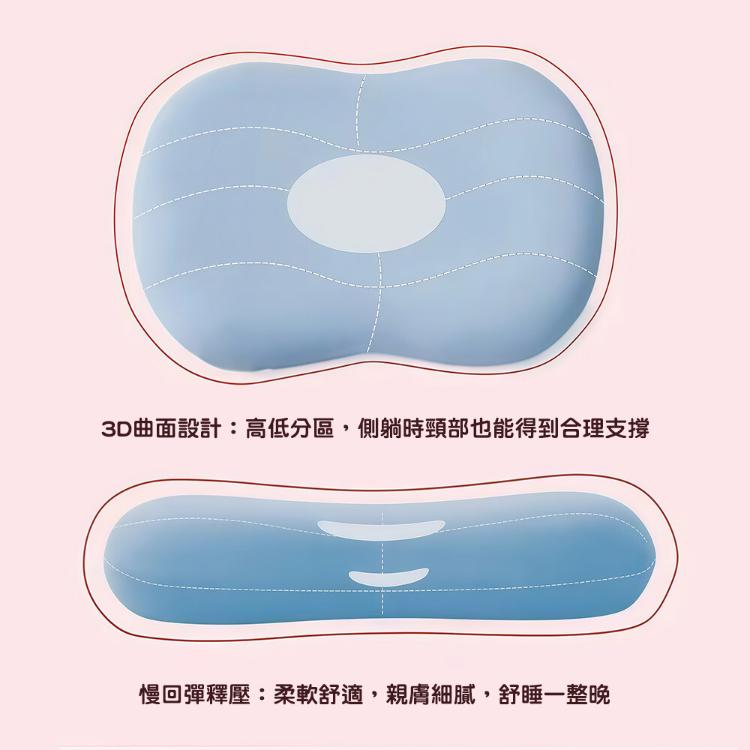 【CityStar】貓肚肚觸感記憶棉護頸枕 (藍色款)