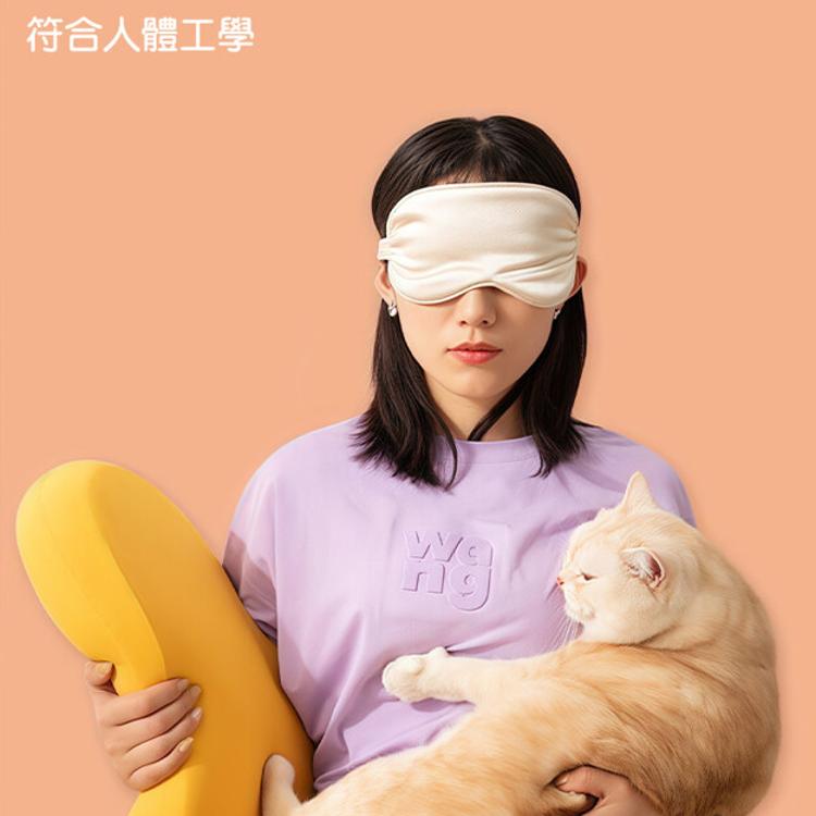 【CityStar】貓肚肚觸感記憶棉護頸枕 (藍色款)