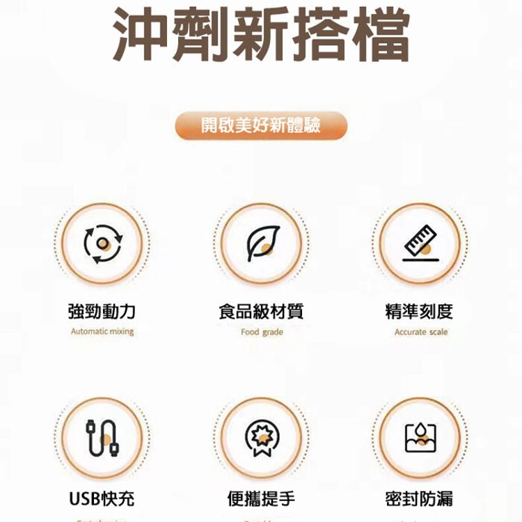 【CityStar】全自動充電提手帶刻度攪拌杯400ml