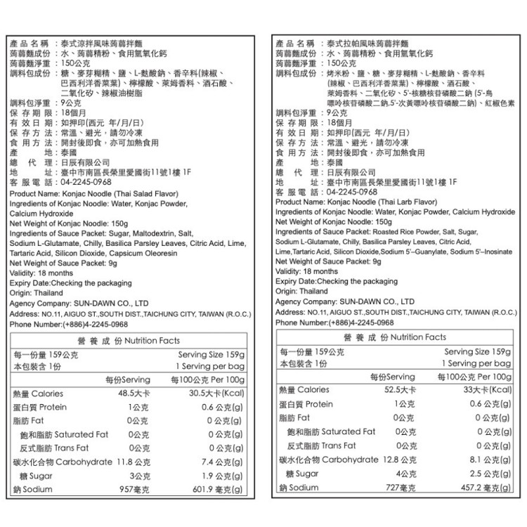 【ladywan旺小姐嚴選】泰式蒟蒻拌麵-兩口味