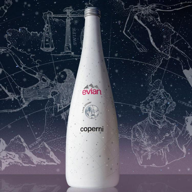 免運!【法國evian 依雲】天然礦泉水 2024 evian x Coperni  750ml / 玻璃單瓶