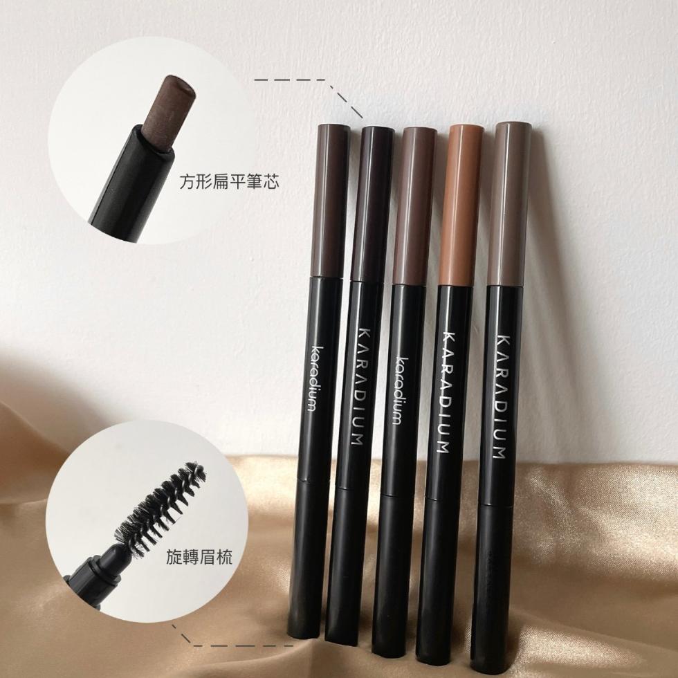 方形扁平筆芯，旋轉眉梳。