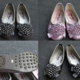佳愛鞋Shoes Time~A903~俏麗甜美風珠珠裝飾皮鞋~粉,咖,黑,三色~中大童~台灣製造~現 特價：$150
