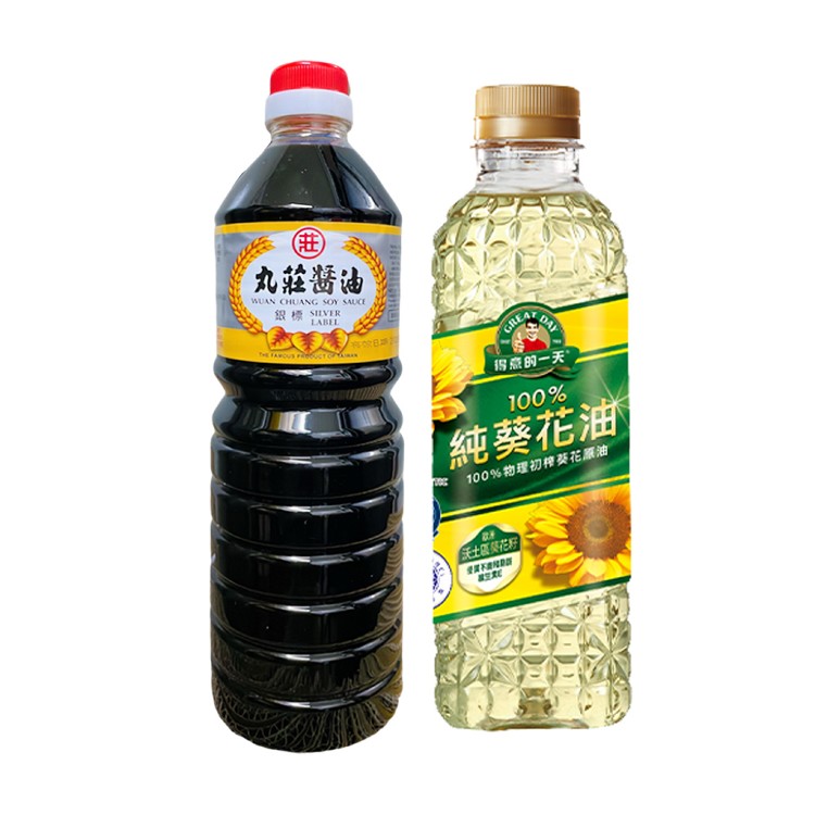 【丸莊】丸莊銀標醬油+得意的一天葵花油