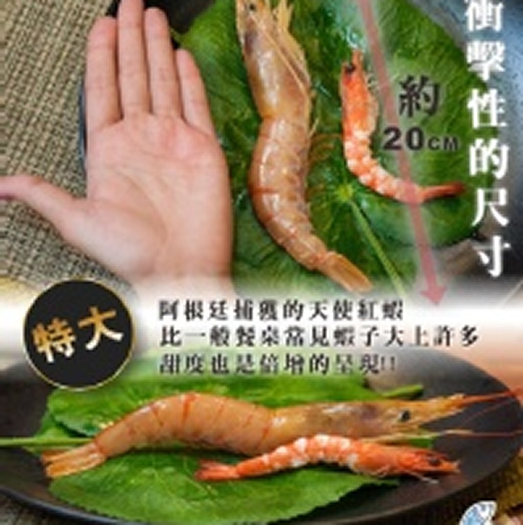 超破盤！阿根廷天使紅蝦 65g X 2尾