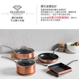 【IRIS】鑽石經典款IH鍋6件組DG-SE6（銅色）
