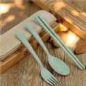 小麥環保便攜餐具組-綠