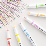 🏠日本🇯🇵最新創意波浪曲線手帳筆6支裝