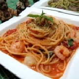 蒜香茄汁辣味鮮蝦義大利麵 整組含麵 特價：$69