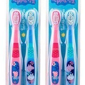 佩佩豬 粉紅豬 豬小妹 兒童牙刷 (適合3歲以上) 二入一組-Yahoo拍賣