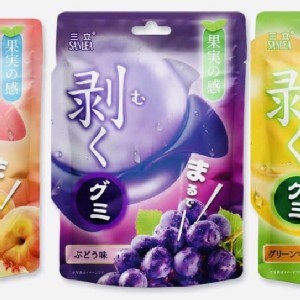 三立 剝皮軟糖（白桃、葡萄、青芒果各1包）/65g× 3