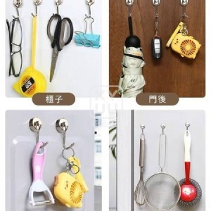 🏠無痕免打孔磁吸單鐵掛勾(5入組)❤️