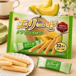 北日本 靜岡皇冠哈密瓜味 愛麗斯威化餅乾棒/115.2g]