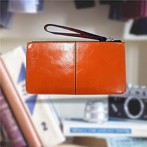 韓版手機三層手拿包-桔