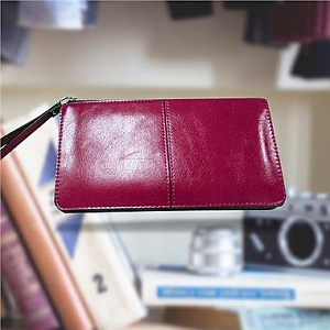 韓版手機三層手拿包-淺玫紅