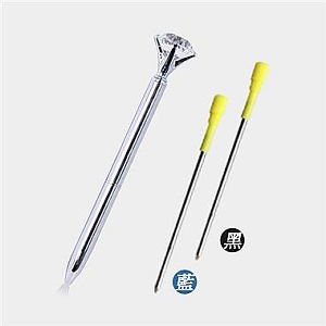 鑽石筆組合-銀色水鑽筆+黑藍色筆芯