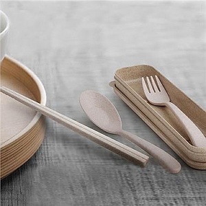 小麥環保便攜餐具組-米
