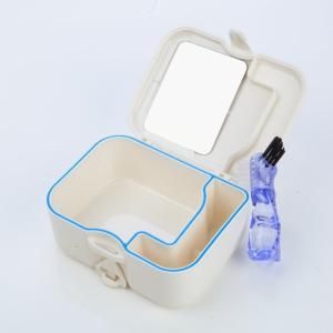 【愛潔樂】攜帶式多用途假牙清潔盒組(附鏡子及刷子)