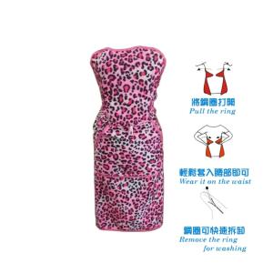 【AGL愛潔樂】防潑水免綁彩漾圍裙(粉紅豹紋)