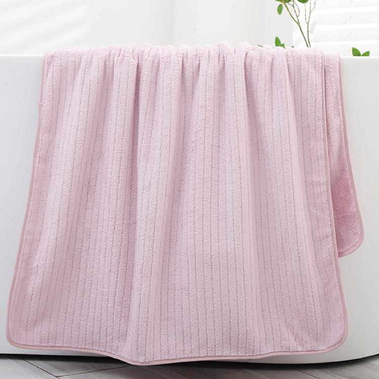 【星紅織品】雲朵直條紋瞬吸絲絨浴巾