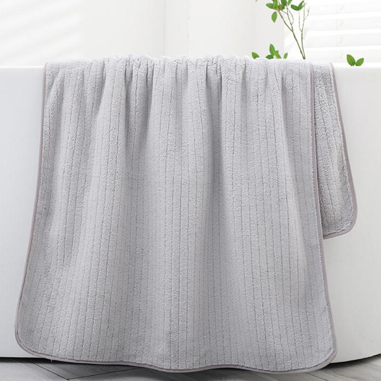 【星紅織品】雲朵直條紋瞬吸絲絨浴巾