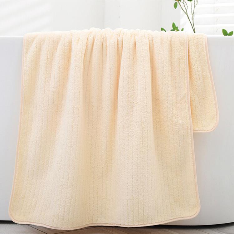 【星紅織品】雲朵直條紋瞬吸絲絨浴巾