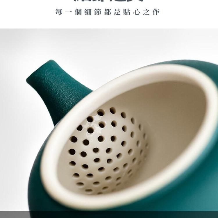 【CityStar】木柄側把壺粗陶旅行茶具套組