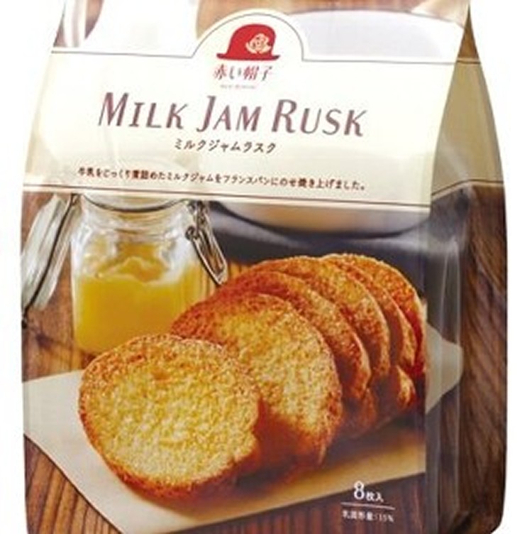 赤帽子 牛奶抹醬吐司餅乾 8枚入 100g