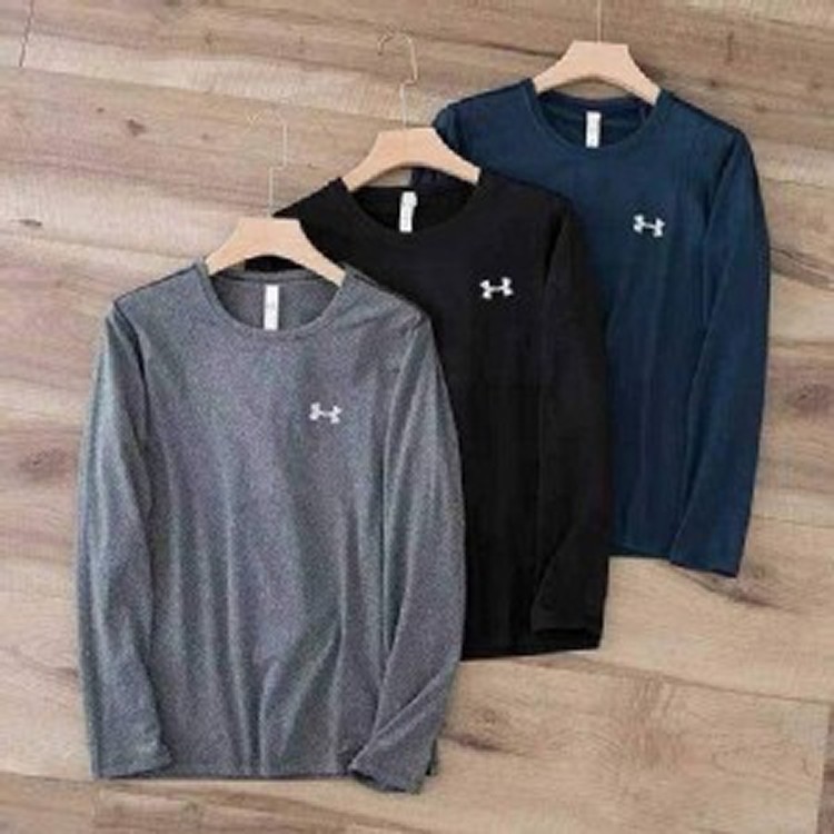 藍色UA透氣保暖雙面抓絨長袖上衣