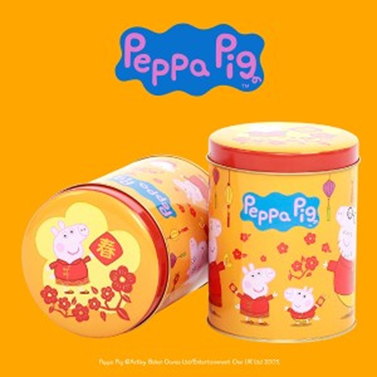 佩佩豬橘新春梅花罐爆米花