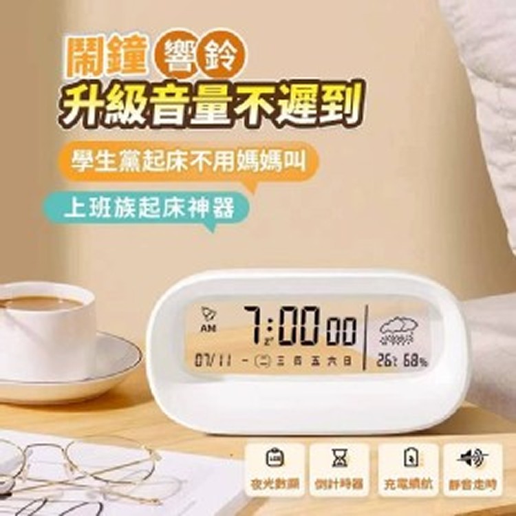 🏠多功能極簡透明電子鬧鐘💖