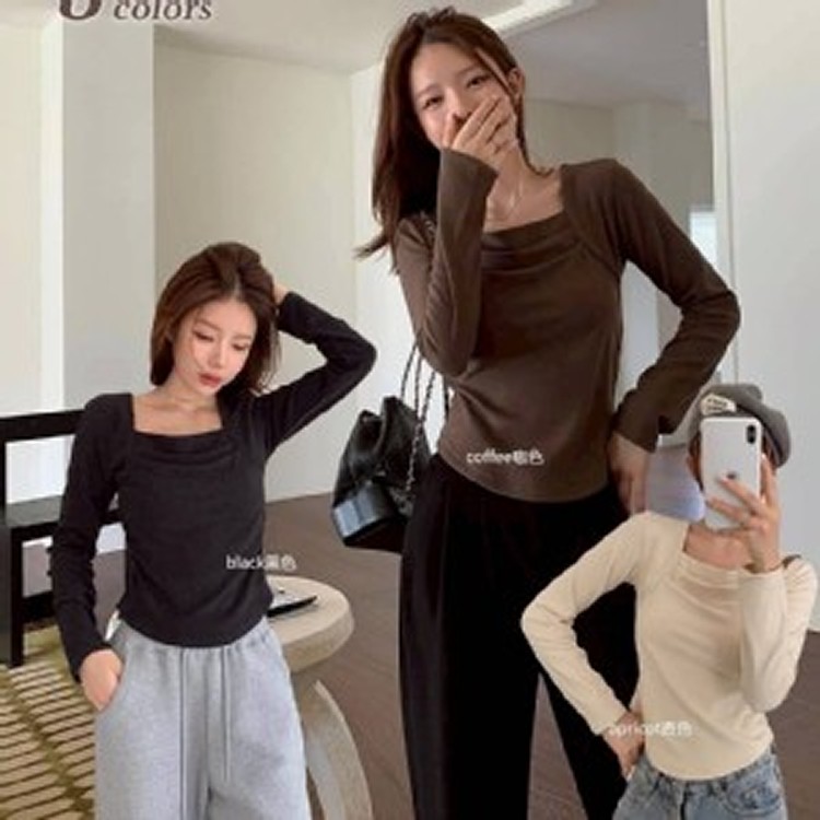 秋冬爆款🏠德絨方領美高甜心打底衣💖