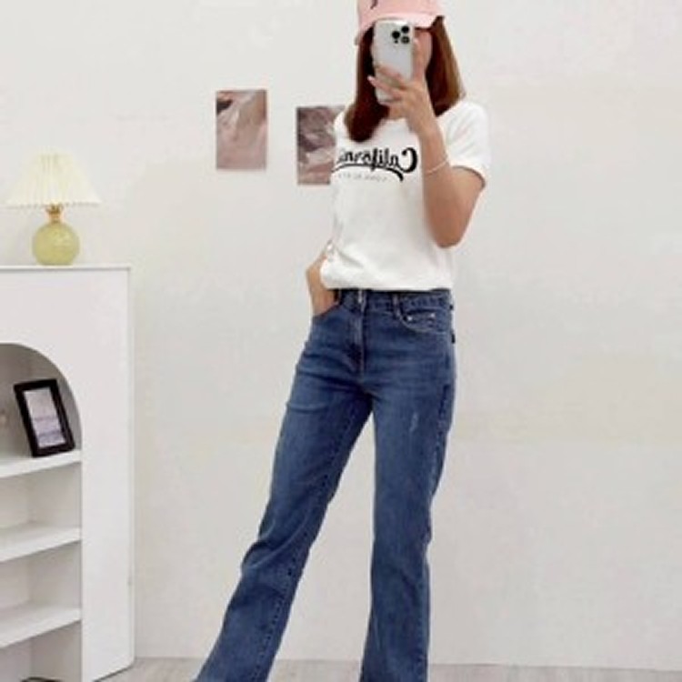 新款春款🏠微抓破彈力牛仔褲♥️