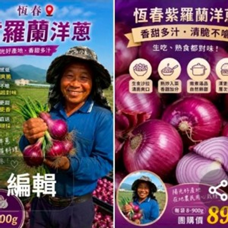 恆春紫羅蘭洋蔥 每袋 8～900g