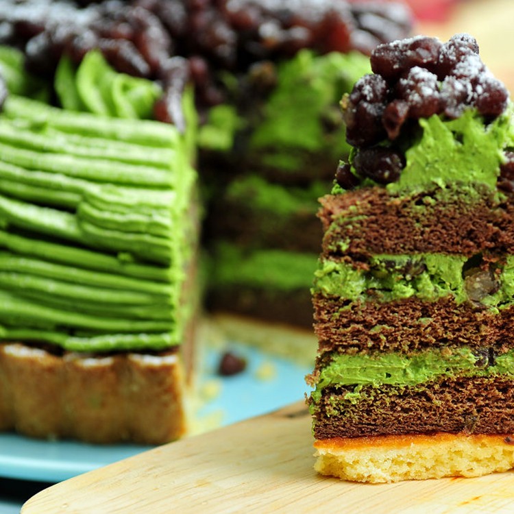 日式抹茶紅豆法式甜點塔-6吋