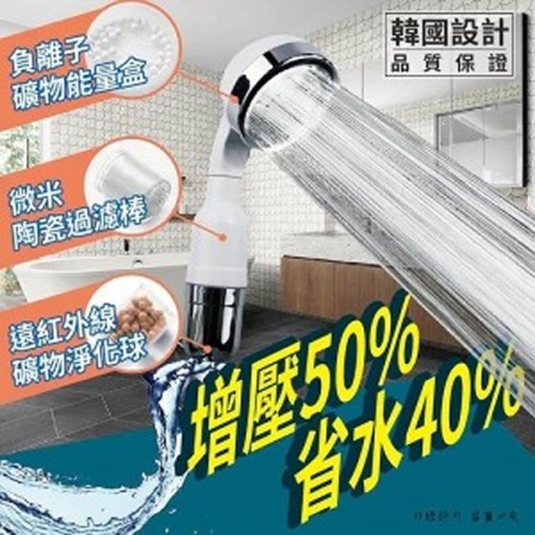 負離子濾水增壓蓮蓬頭