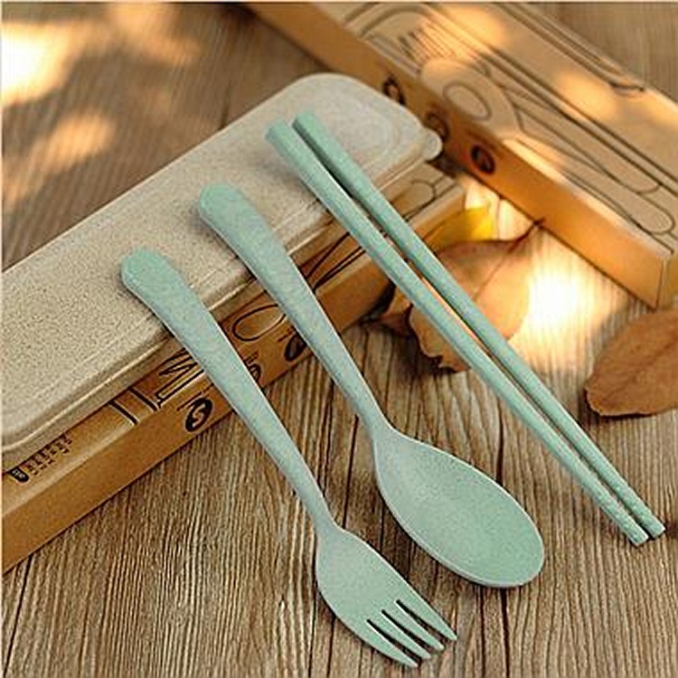 小麥環保便攜餐具組-綠