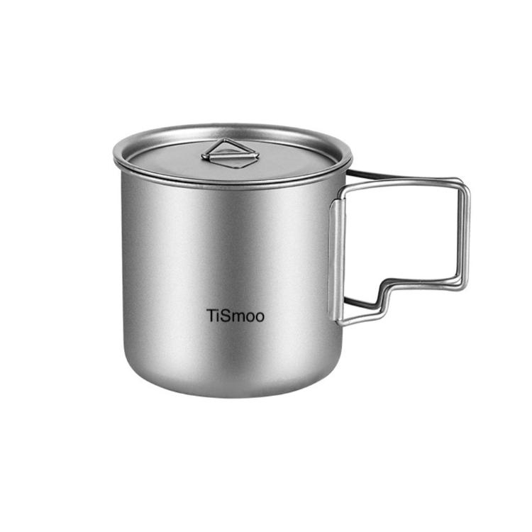【TiSmoo】純鈦杯帶杯蓋戶外露營旅行登山健行