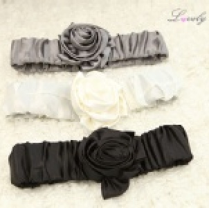 【Lovely Angel】韓品甜美精緻玫瑰緞面材質彈性腰封‧共三色