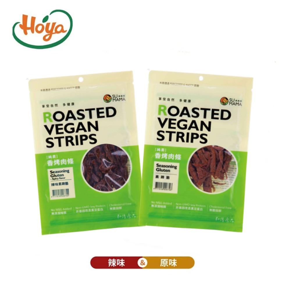 【HOYA】素媽媽純素蹄筋-香烤肉條100gx8包(任選口味:原味/辣味)